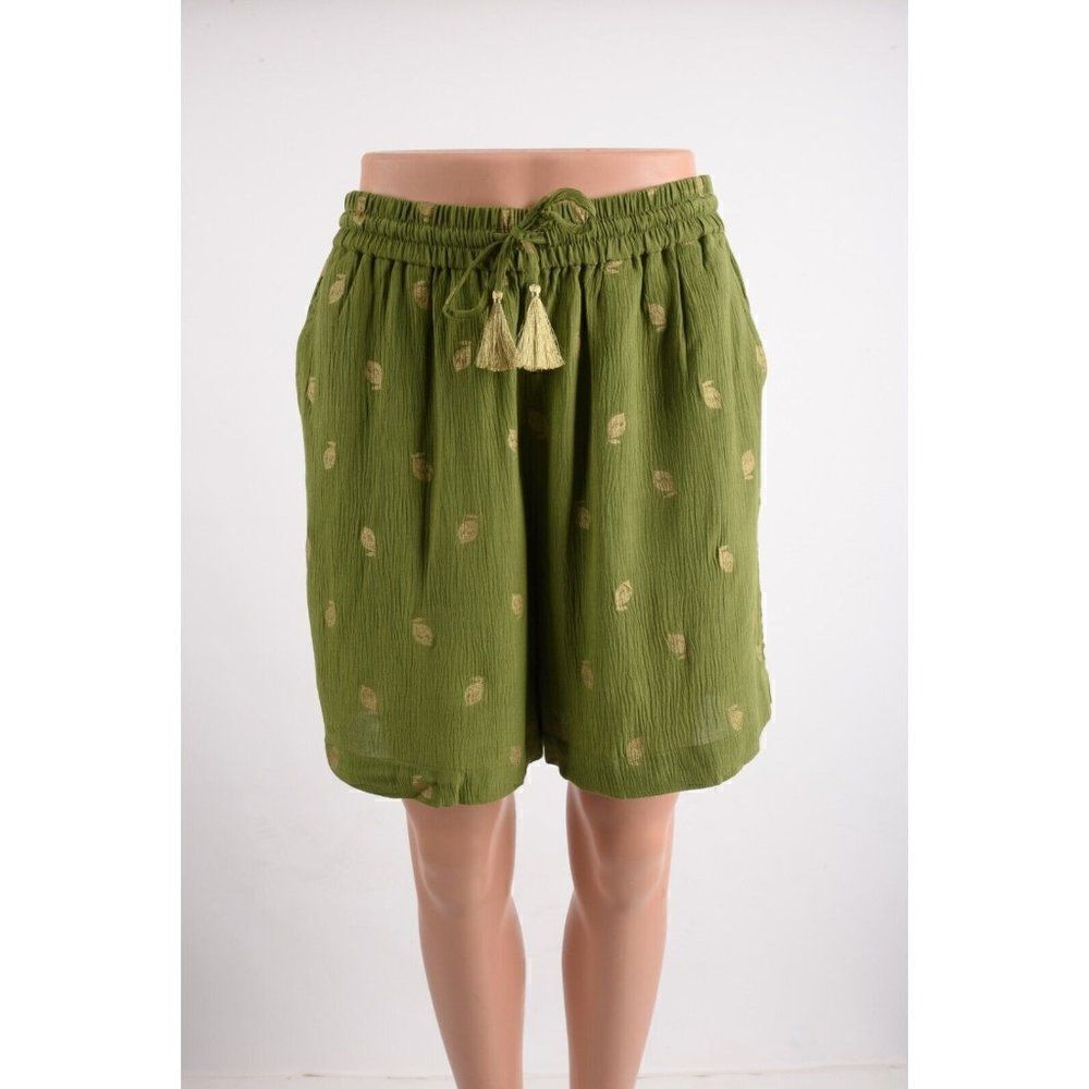 Boden Womens Bembridge Shorts UK 8 US 4 Green Citrus Fruit Foil NWT